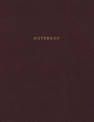 Notebook: Vintage Deep Black Leather Style - Gold Lettering - Softcover - 150 College-ruled Pages - 8.5 x 11 size By Shady Grove Notebooks Cover Image