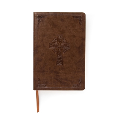 CSB Large Print Personal Size Reference Bible, Brown Celtic Cross LeatherTouch Cover Image
