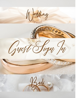 Wedding Guest Sign In Book - Gold Luxury Delicate Jewelry Band Cream Brown White Pearl Abstract Floral Ring Circle Dot By Song Soul Cover Image