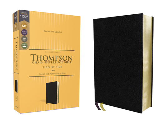 Kjv, Thompson Chain-Reference Bible, Handy Size, European Bonded Leather, Black, Red Letter, Comfort Print Cover Image