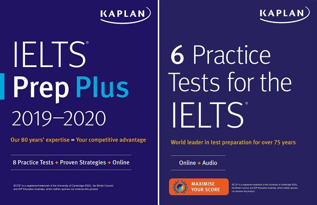 IELTS Prep Set: 2 Books + Online (Kaplan Test Prep) Cover Image