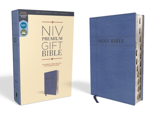 Niv, Premium Gift Bible, Leathersoft, Navy, Red Letter Edition, Indexed, Comfort Print By Zondervan Cover Image