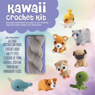 Kawaii Crochet Kit: Includes Everything you Need to Get Started Creating  These Super Cute Creations!–Kit Includes: 48-page Instruction Book, Crochet  Hook, Safety Eyes, 3 Colors of Yarn, Fiberfill Stuffing, Yarn Needle,  Embroidery