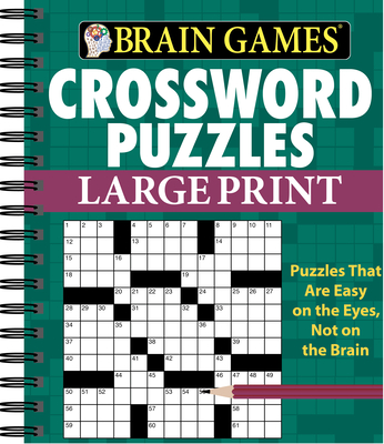 Brain Games - Crossword Puzzles - Large Print (Green) Cover Image