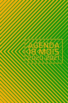 Agenda 2020 - 2021 18 Mois: Illusion d'optique - chevron vert jaune - Janvier - juin - Planificateur - Calendrier quotidien de l'organisateur - 15 Cover Image