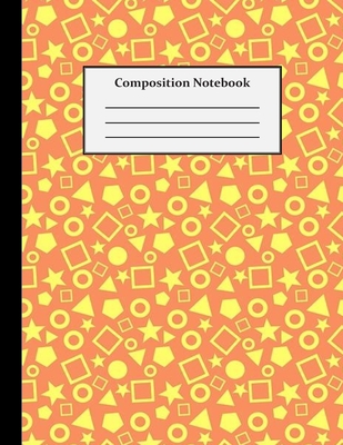 Composition Notebook: Wide Ruled - 8.5 x 11 Inches - 100 Pages - Orange Pattern Cover Image