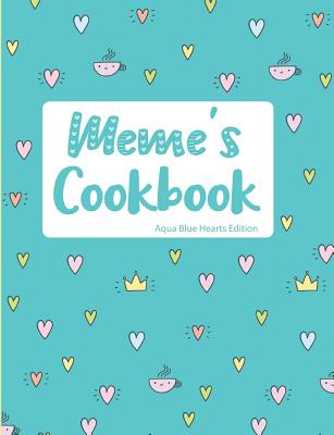 Meme's Cookbook Aqua Blue Hearts Edition Cover Image