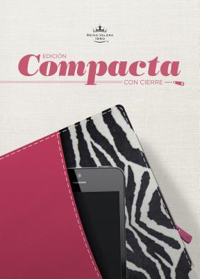 Cover for RVR 1960 Biblia, Edición Compacta con cierre, fucsia/cebra símil piel