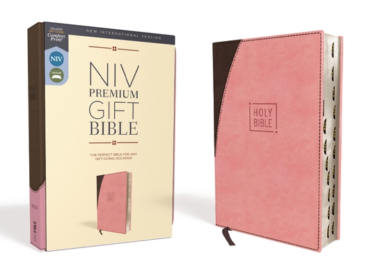Niv, Premium Gift Bible, Leathersoft, Pink/Brown, Red Letter Edition, Indexed, Comfort Print By Zondervan Cover Image