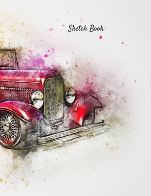 Sketch Book: Antique Car Watercolor Themed Personalized Artist