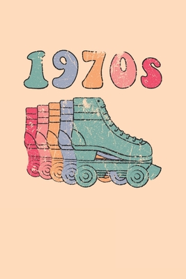 1970s Roller Skates Notebook: Cool & Funky 70s Roller Skating Notebook - Retro Vintage Repeat - Mint Turquoise Peach Pink Light Blue By Skaterpress Cover Image