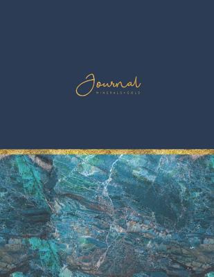 Journal Minerals + Gold: Gorgeous Blue Mineral Notebook - Lined 80-Page - Perfect Bound Cover (Marble Notebooks #1)