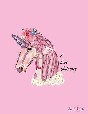 I love unicorns notebook: Unicorn on pink cover and Dot Graph Line Sketch pages, Extra large (8.5 x 11) inches, 110 pages, White paper, Sketch, By Cutie Unicorn Cover Image