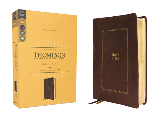 Kjv, Thompson Chain-Reference Bible, Large Print, Leathersoft, Brown, Red Letter, Comfort Print By Frank Charles Thompson (Editor), Zondervan Cover Image