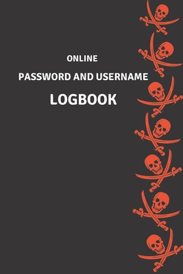 Online Password and Username Logbook: Red skulls and black background By Mja Publications Cover Image