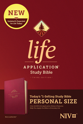 NIV Life Application Study Bible, Third Edition, Personal Size (Leatherlike, Berry) Cover Image