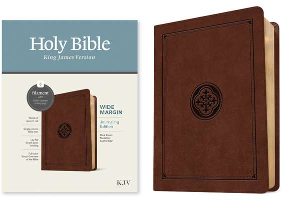 KJV Wide Margin Bible, Filament-Enabled Edition (Leatherlike, Dark Brown Medallion, Red Letter) Cover Image