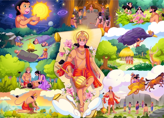 Brain Tree - Hanuman Episode 1 1000 Pieces Jigsaw Puzzle for Adults: With Droplet Technology for Anti Glare & Soft Touch Cover Image