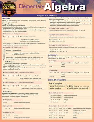 Elementary Algebra: A Quickstudy Laminated Reference Guide By Expolog LLC Cover Image