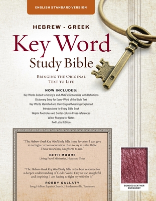 The Hebrew-Greek Key Word Study Bible: ESV Edition, Burgundy Bonded Leather Cover Image