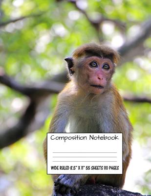 Composition Notebook: Wide Ruled Monkey Water Cute Composition Notebook, Girl Boy School Notebook, College Notebooks, Composition Book, 8.5 By Majestical Notebook Cover Image