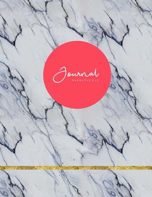 Journal Marble + Gold: Hot Pink + Blue Marbled Notebook - Lined 80-Page - Perfect Bound Cover (Marble Notebooks #2)