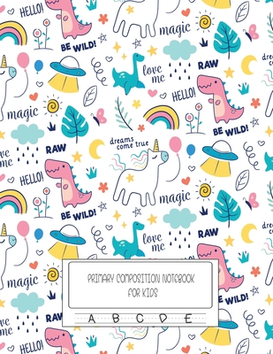 Primary Composition Notebook For Kids: Dotted Midline and Picture Space Cute Unicorn Notebooks For Grades K-2 Composition School Exercise Book - 100 S Cover Image