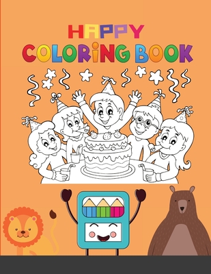 Happy Coloring Book: Monsters and Woodland Animal and Fruit, Veggie and Children Hobby Cover Image