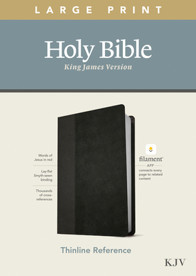 KJV Large Print Thinline Reference Bible, Filament Enabled Edition (Red Letter, Leatherlike, Black/Onyx) Cover Image