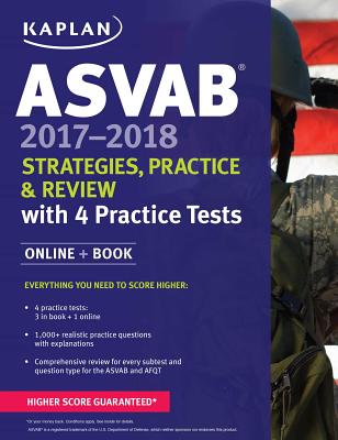 ASVAB: Strategies, Practice & Review with 4 Practice Tests Online + Book Cover Image