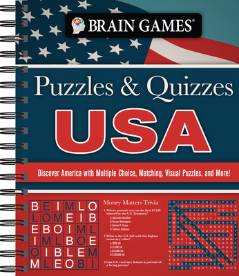 Brain Games - Puzzles and Quizzes - USA: Discover America with Multiple Choice, Matching, Visual Puzzles, and More! Cover Image