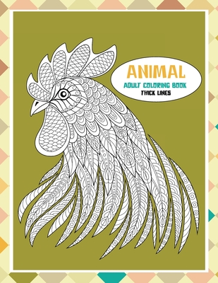 Adult Coloring Book Thick Lines - Animal Cover Image