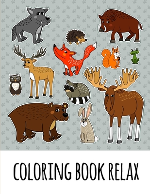 coloring book relax: Super Cute Kawaii Animals Coloring Pages Cover Image