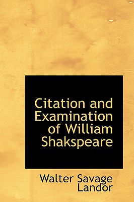 Citation and Examination of William Shakspeare Cover Image