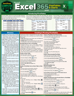 Excel 365 - Pivot Tables & Charts: A Quickstudy Laminated Reference Guide Cover Image
