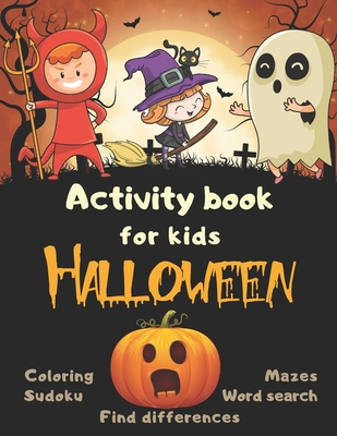 Halloween Activity Book Coloring Mazes Sudoku Word search Find