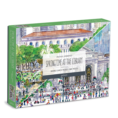Michael Storrings Springtime at the Library 500 Piece Double-Sided Puzzle By Galison, Michael Storrings (By (artist)) Cover Image