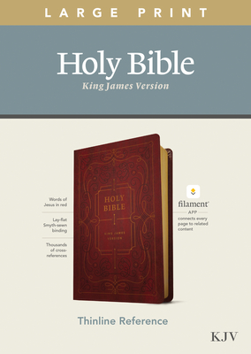 KJV Large Print Thinline Reference Bible, Filament Enabled Edition (Red Letter, Leatherlike, Burgundy) Cover Image