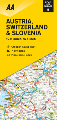 Road Map Austria, Switzerland & Slovenia (Road Map Europe) By AA Publishing Cover Image