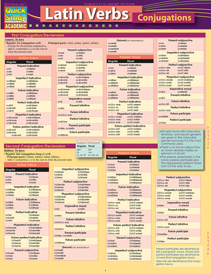 Latin Verb-Conjugations: A Quickstudy Laminated 6-Page Reference Guide Cover Image