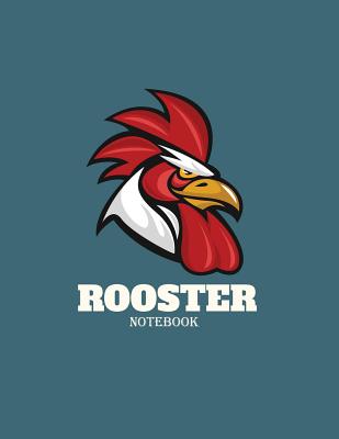 Rooster notebook: Rooster on green cover and Dot Graph Line Sketch pages, Extra large (8.5 x 11) inches, 110 pages, White paper, Sketch, Cover Image