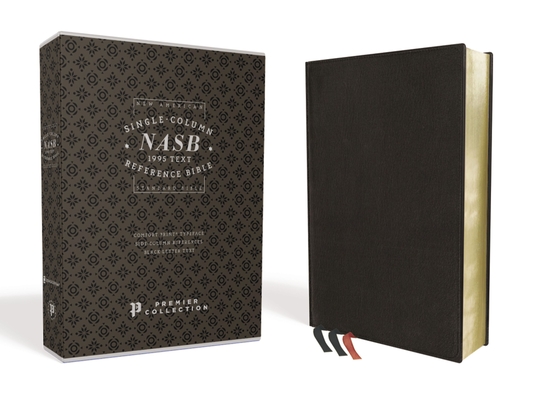 Nasb, Single-Column Reference Bible, Premium Leather, Goatskin, Black, Premier Collection, 1995 Text, Comfort Print Cover Image