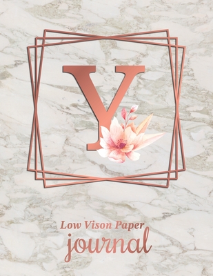 Low Vision Paper Journal: Initial Monogram Letter Y Notebook Journal with Thick Bold Lines on White Paper for Low Vision, 8.5x11 Size, 110 Pages Cover Image