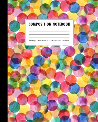 Composition Notebook: Colorful Watercolor Polka Dot Cover Wide Ruled Cover Image