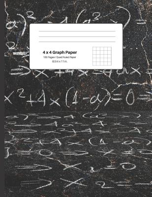 Graph Paper Composition Notebook: Grid Paper Notebook, Quad Ruled (4 Squares per Inch), 100 Pages, 8.5 in x 11 in (Large) Cover Image