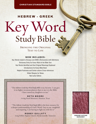 The Hebrew-Greek Key Word Study Bible: CSB Edition, Burgundy Genuine (Key Word Study Bibles) By Spiros Zodhiates (Editor) Cover Image