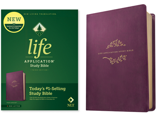 NLT Life Application Study Bible, Third Edition (Leatherlike, Purple, Red Letter) Cover Image