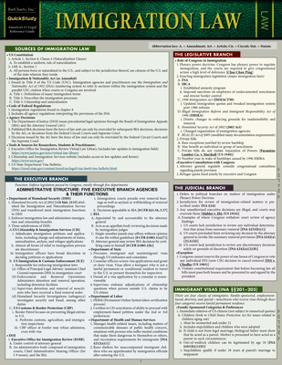 Immigration Law: A Quickstudy Laminated Reference Guide Cover Image