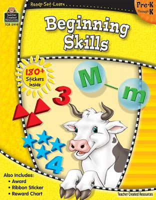 Ready-Set-Learn: Beginning Skills Prek-K [With 180+ Stickers] By Teacher Created Resources Cover Image
