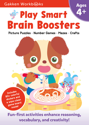 Play Smart Brain Boosters Age 4+: Pre-K Activity Workbook with Stickers for Toddlers Ages 4, 5, 6: Build Focus and Pen-control Skills: Tracing, Mazes, Alphabet, Counting(Full Color Pages) Cover Image